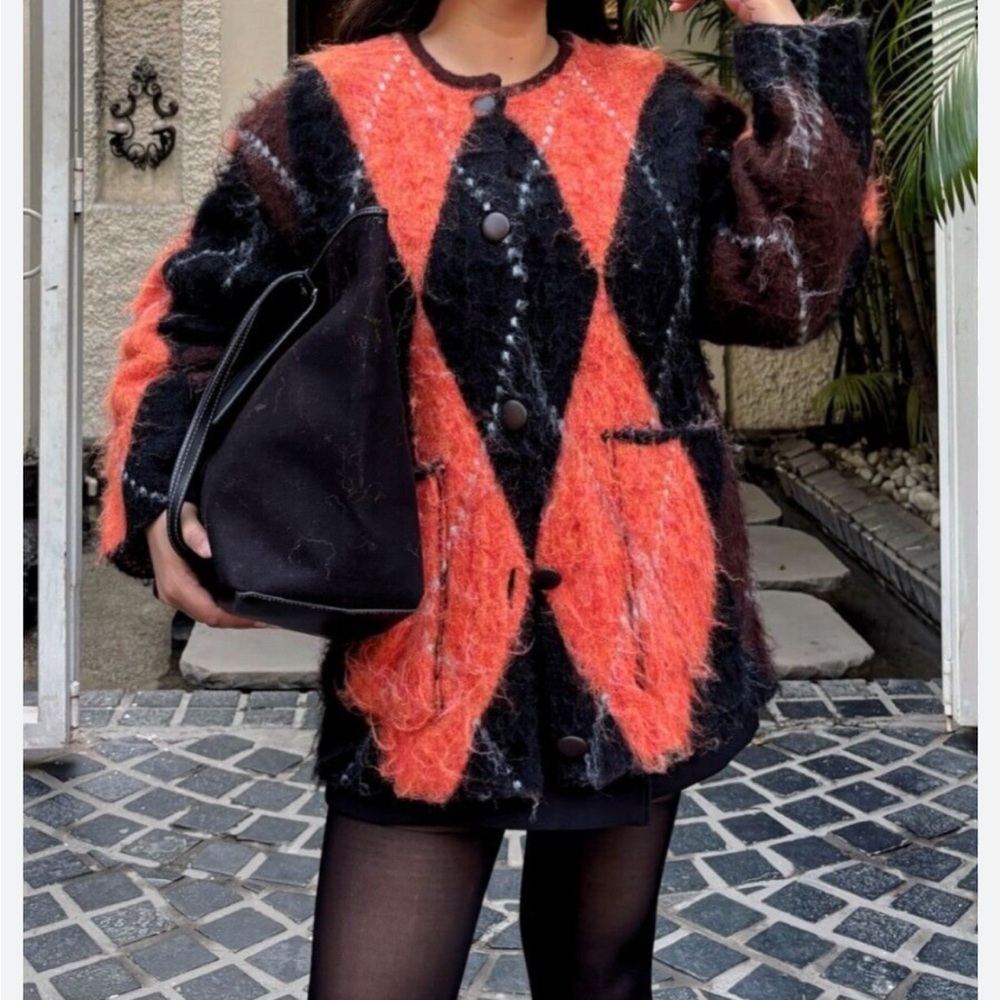Stylish Orange and Black Women's sweater